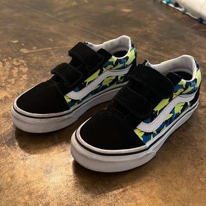 Vans Velcro glow in the dark sharks, size 12 kids